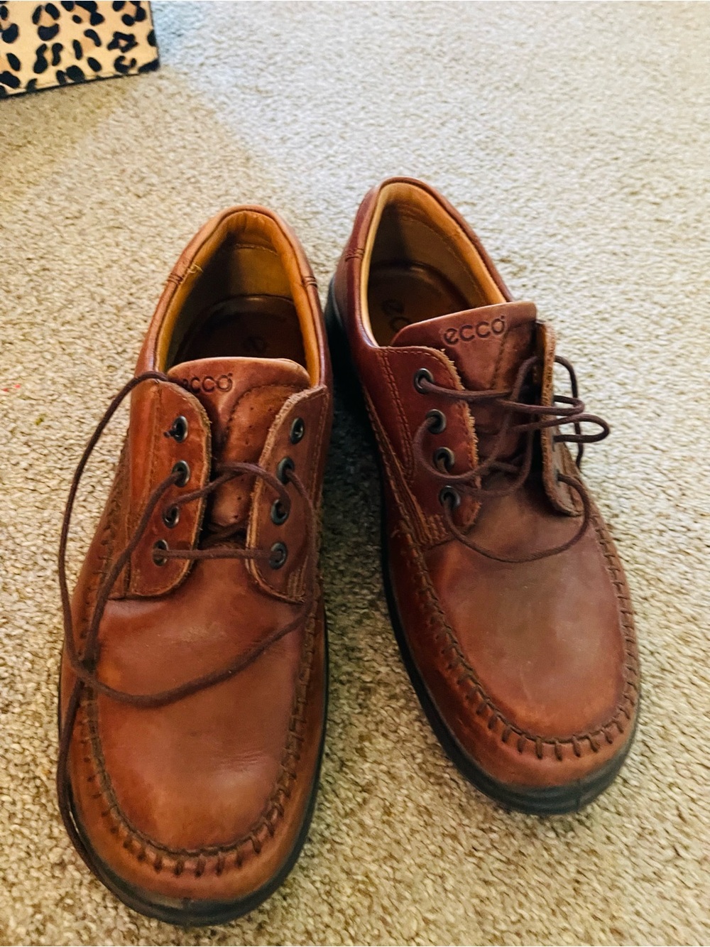 Ecco Men’s Chestnut Brown Leather Boat Shoes
